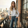 131700-101 Tilda Shirt White - 147470-401 Naomi Punto Jeans Blue