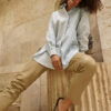 151240 Elke Multi Stripe Shirt – 146390 Zabel Leather Sweatpant – 152180 MM Seattle Canvas Sandal_1 (1) (1)
