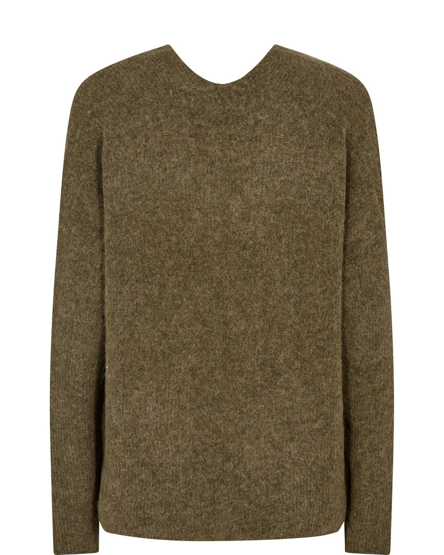 AW22-134540-599_2.Thora V-neck Knit Capers Green (1)