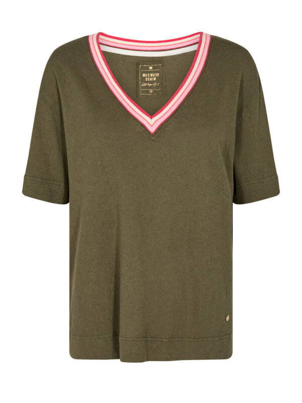 SS23-146060-543_1.Moraq V-SS Tee Olive Night (1)